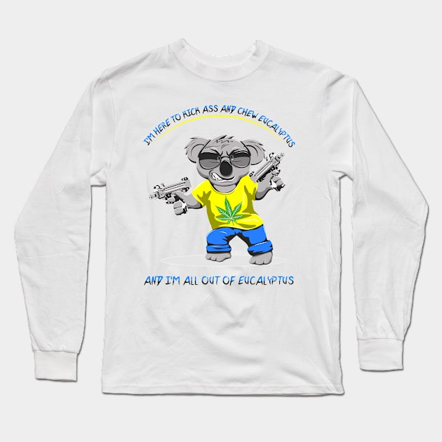 Ass Kicking Koala Long Sleeve T-Shirt by CaffeineBlitz